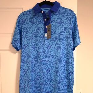 Pins & Aces Blue Bud Light Medium Golf Polo
